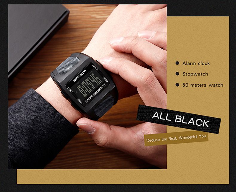 Men's Digital Sports Watch With LED Backlight, 50M Water Resistant, Shockproof, Multi-Function Outdoor Wristwatch For Hiking, Running, And Daily Wear_voghion.com