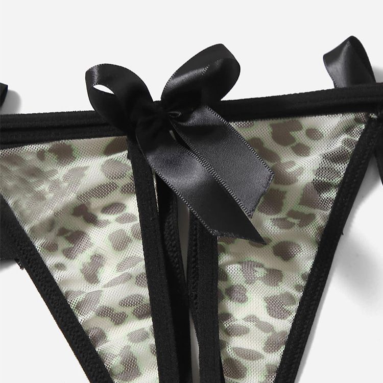 Lingerie con lacci e fiocco, sexy, ragazza, vita bassa, pizzo, aperto sul cavallo, mutandine 7538_voghion.com