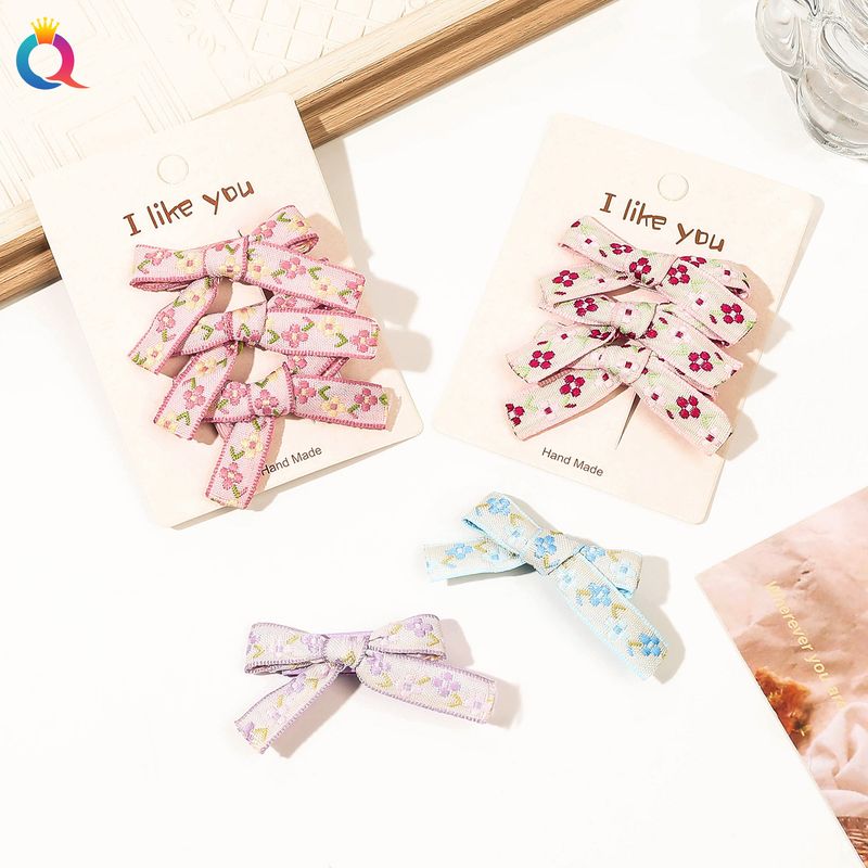 Lindos accesorios de horquilla con lazo floral, pinza para flequillo, pinza para el pelo con forma de pico de pato, accesorios para el cabello_voghion.com