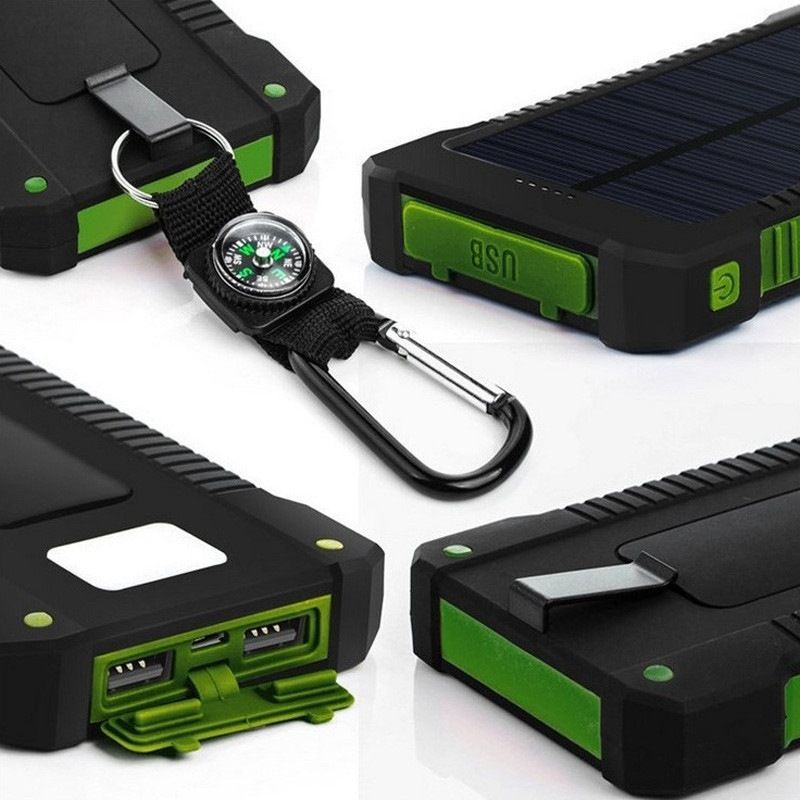 20000 MAh Solar Power Bank 2 USB Portable Charger Fast Charging Powerbank For IPhone Samsung Huawei Xiaomi External_voghion.com