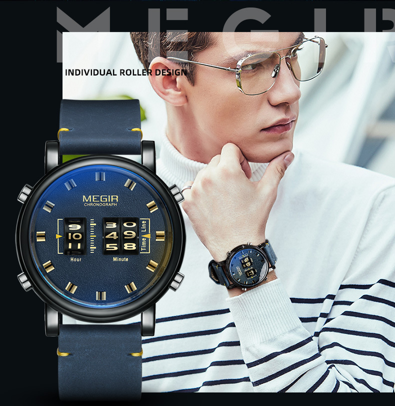 2023 Nuova funzione di cronometraggio multifunzionale da uomo Roller di vendita Orologio da uomo d'affari con luce notturna impermeabile in vera pelle creativa_voghion.com