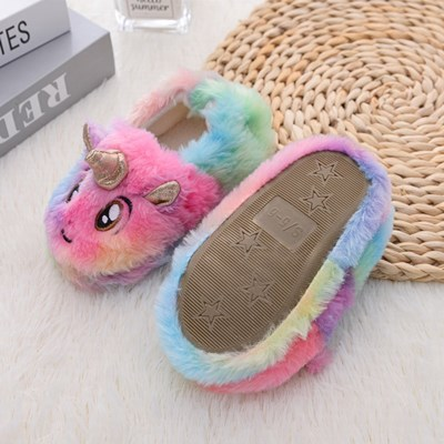 Pantofole soffici per ragazzi e ragazze Comode scarpe da casa in peluche Pantofole antiscivolo per interni ed esterni Slip Comode pantofole in cotone Pantofole in cotone_voghion.com