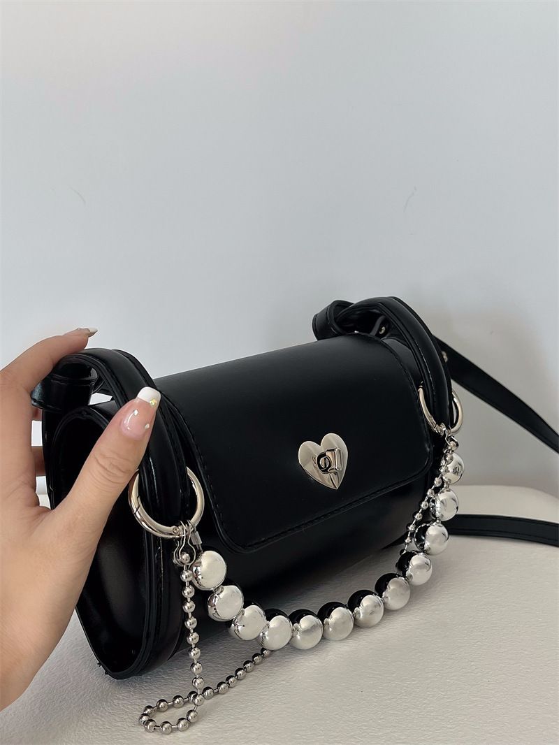 Fibbia di bloccaggio di alta qualità e design di nicchia, catena di perle d'amore, tracolla rotonda sottobraccio, piccola scatola per cellulare_voghion.com