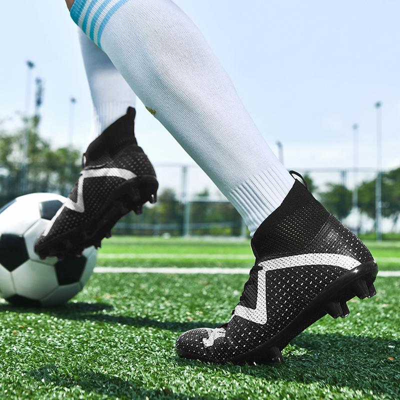 35-47 Unisex futballcipő, kiváló minőségű, nagy méretű, magasan elasztikus zokni, műfüves, hosszú körmös futballcipő, gyerekfocicipő_voghion.com