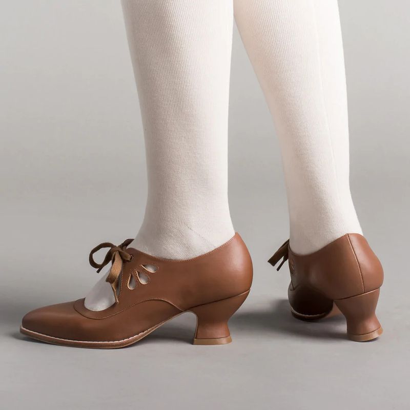 Women's high-heeled lace-up plus-size casual shoes_voghion.com