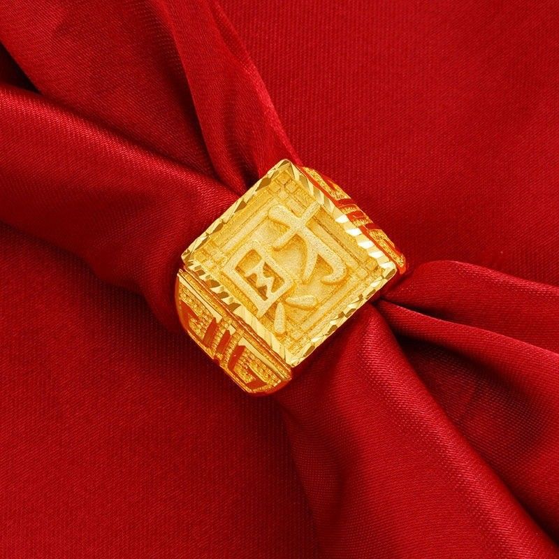 Capelli dorati autentici placcati in rame, dominanti e di alta qualità, con il carattere "fu" che apre l'imitazione del vietnamita maschile_voghion.com