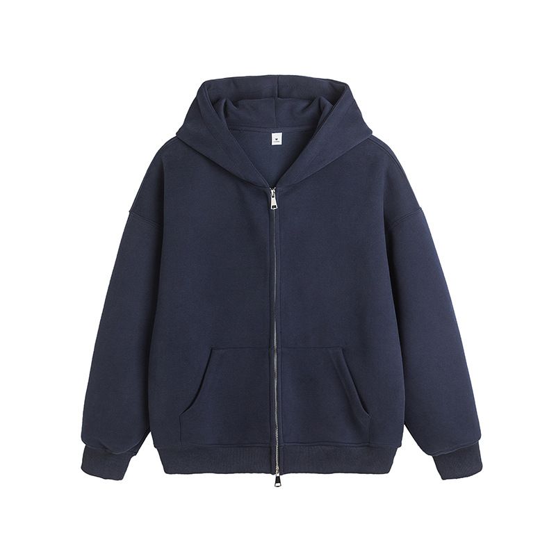 Nuova felpa con cappuccio cardigan tinta unita per autunno e inverno, polo da uomo, alla moda e versatile_voghion.com