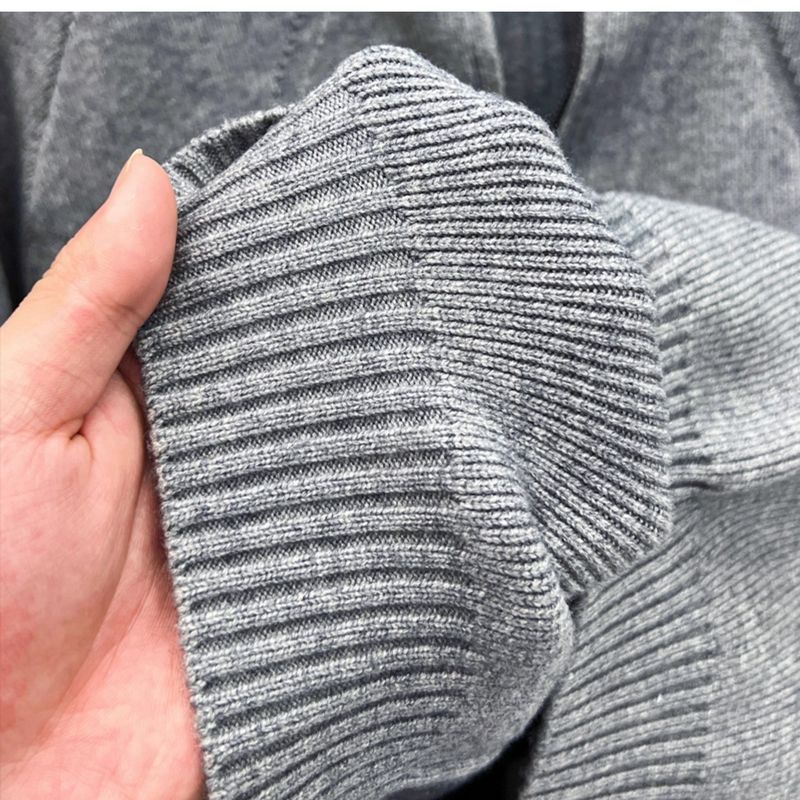 Pullover mit halbem Reißverschluss für Herren, vielseitiges Strickoberteil, Oberbekleidung für Herbst und Winter, halber Rollkragen, Business-Stil_voghion.com