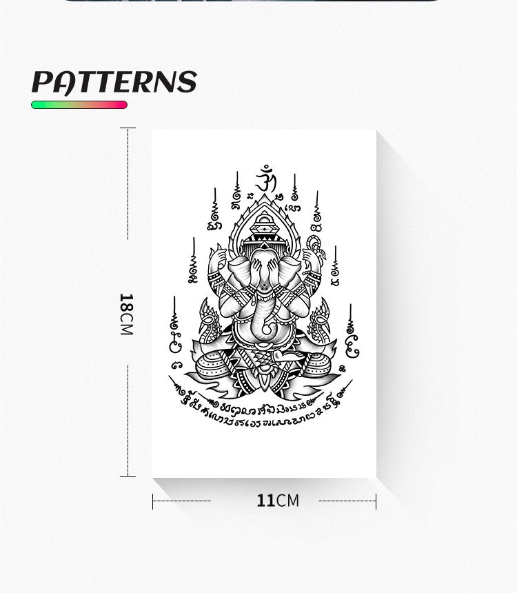 Sanskrit & Tibetan Temporary Tattoo Stickers – Waterproof Fake Tattoos For Arms & Belly, Realistic Semi-Permanent Design, Luxury Boho Style_voghion.com