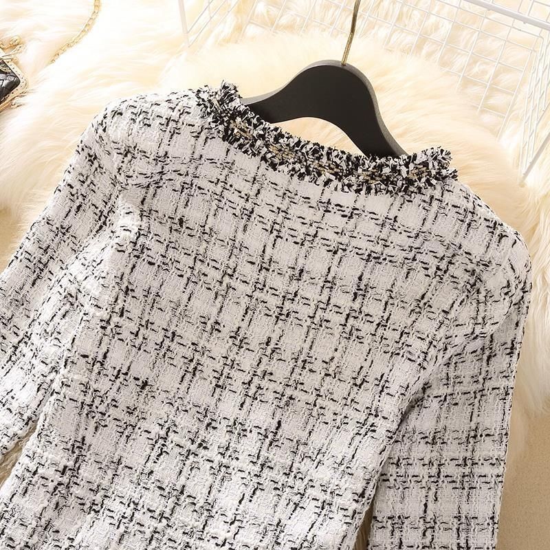 Abbigliamento da donna Temperamento Top in lana Giacca in tweed_voghion.com