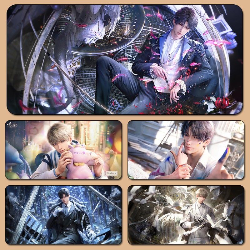 Tappetino per tastiera e mouse extra large ispessito di qualità imbattibile Love And Deep Space che circonda il gioco Li Qi Yu Shen Xing_voghion.com