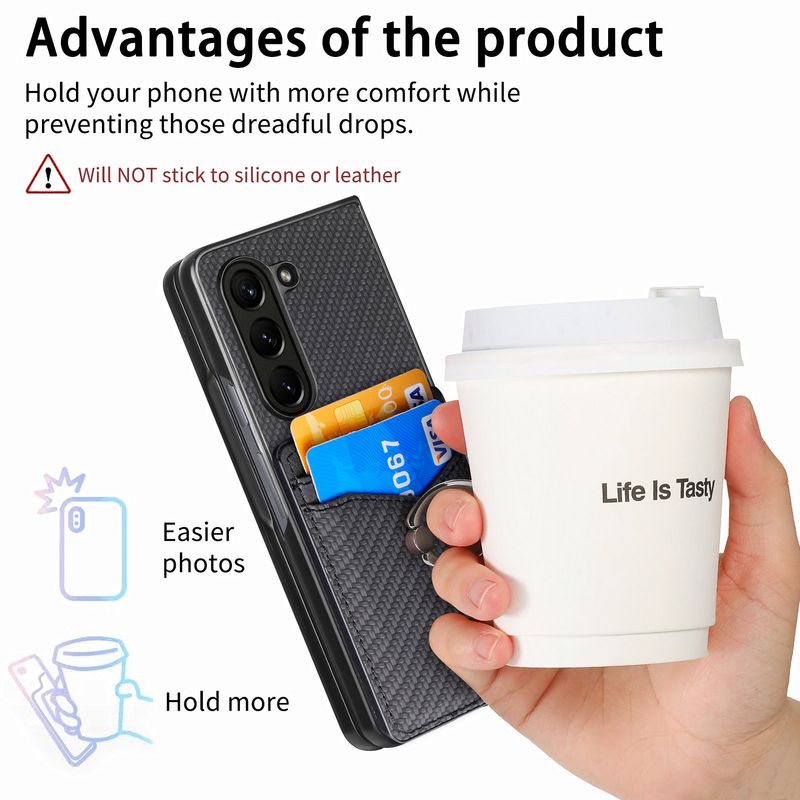 TechGlobe Compatible Samsung Fold7 Holder Phone Case Ring Stand Card Slot Multi-Function Z Fold 40% Off Screen Protector_voghion.com