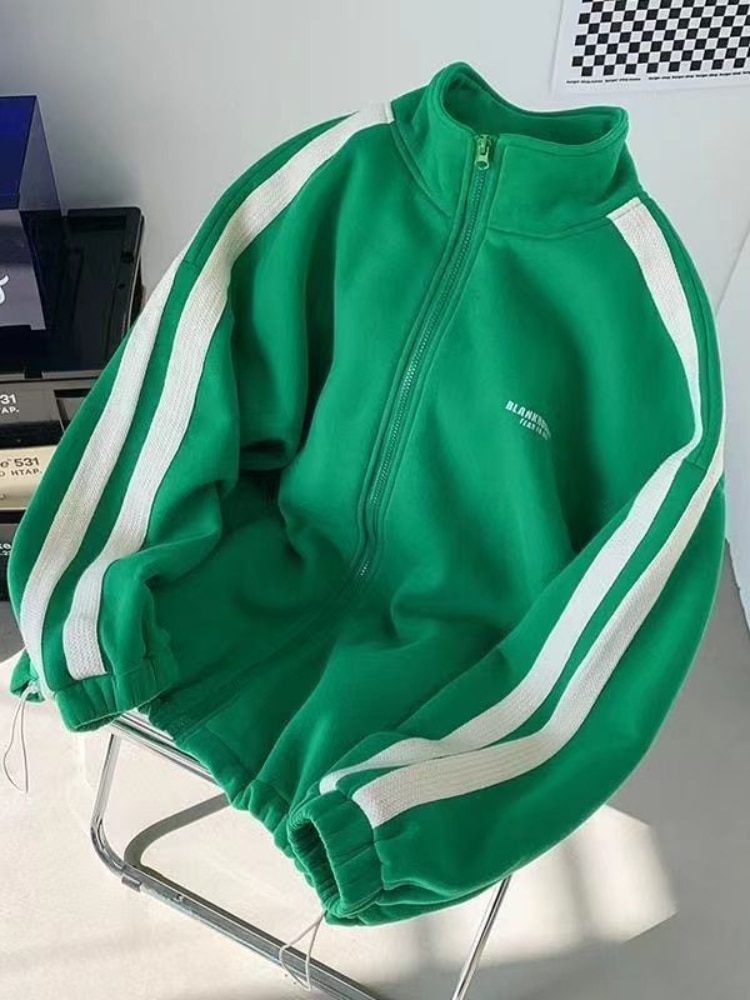 Juspinice Frühling Herbst Zwei-stück Mit Kapuze Jacke Zipper Sweatshirt Hosen Anzug Y2K Straße Casual Sport Anzug Männer Kleidung_voghion.com