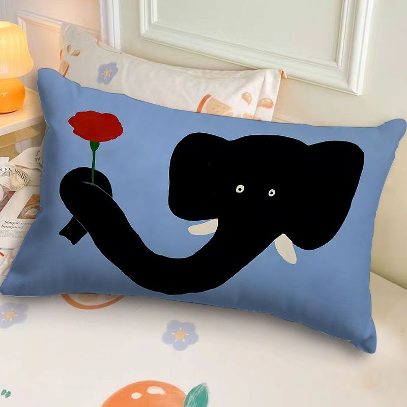 Coussin de canapé rectangulaire en forme d'animal abstrait, illustration de dessin animé, simple, pour voiture, dortoir, chevet_voghion.com