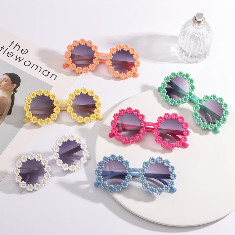 Moda Fiore rotondo per occhiali da sole carini a margherita per bambini Protezione solare per esterni Ombra Moda Occhiali da festa divertenti_voghion.com