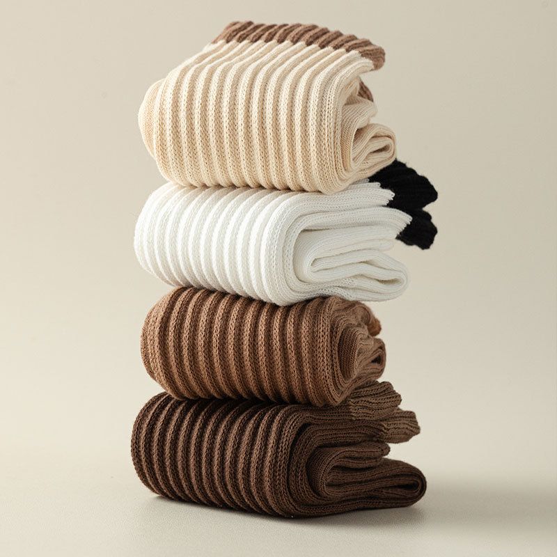 Nouvelles chaussettes d'automne et d'hiver pour hommes, chaussettes décontractées de couleur unie pour hommes, chaussettes en éponge, fond en serviette, chaussettes mi-tubes épaisses et polyvalentes_voghion.com