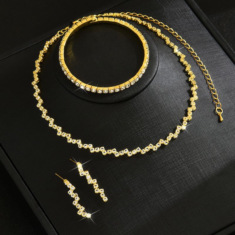 Set di gioielli da sposa, collana, orecchini, bracciale, catena per clavicola, accessori per abito da sera_voghion.com