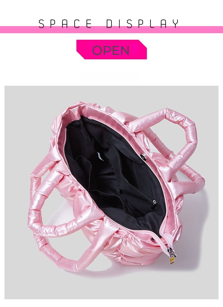 Borse, Nuovi modelli sul mercato, Alta qualità, Alla moda, Classiche borse da donna in piumino, Semplice spazio tinta unita, Morbide borse a tracolla imbottite a quadri_voghion.com