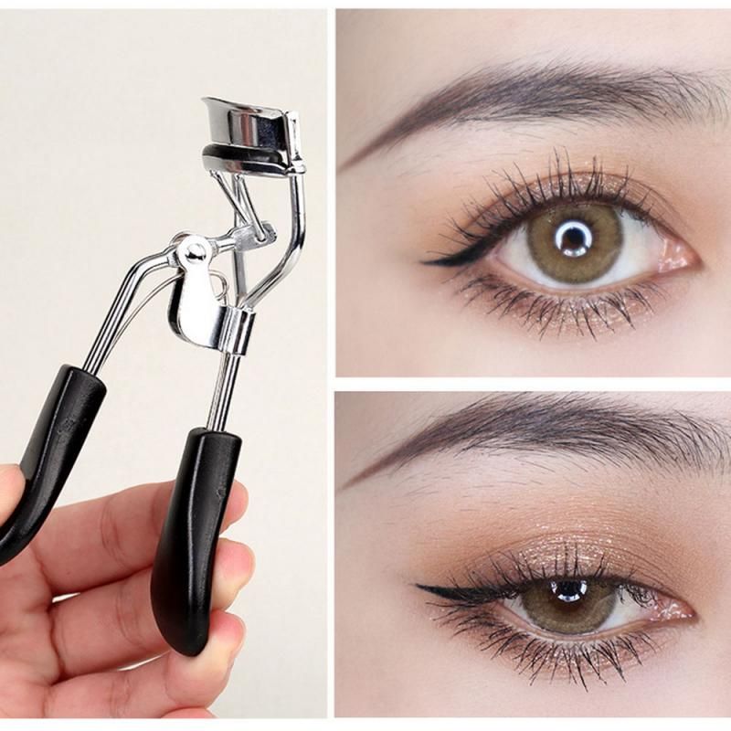 Einfach zu bedienende Wimpernzange, passt sich dem menschlichen Körper an, gebogenes Winkeldesign, Make-up-Wimpern-Zubehör, Kosmetik für Frauen_voghion.com