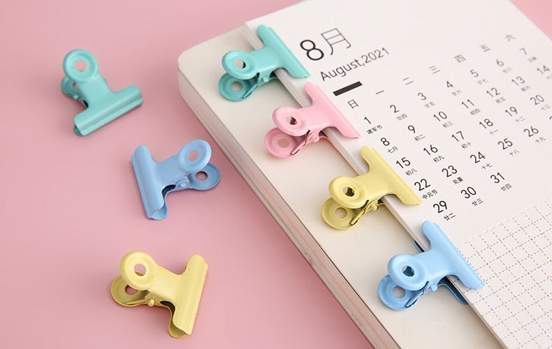 Yaratıcı şeker renkli metal küçük klips makaron küçük kitap klipsi kitap DIY el yapımı klip okul sınav kağıdı ödev klipsi_voghion.com