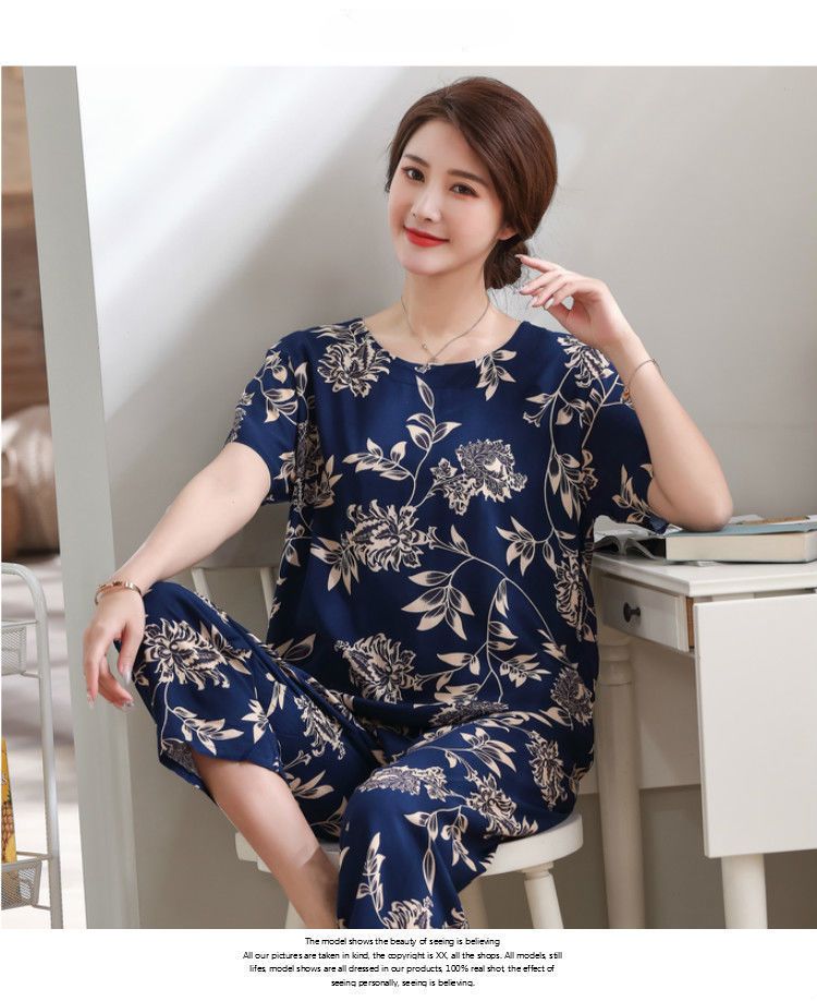 Katoenen zijden kleding voor volwassenen en ouderen | Set met korte mouwen, ademend synthetisch katoen en plus-size design (XL)_voghion.com