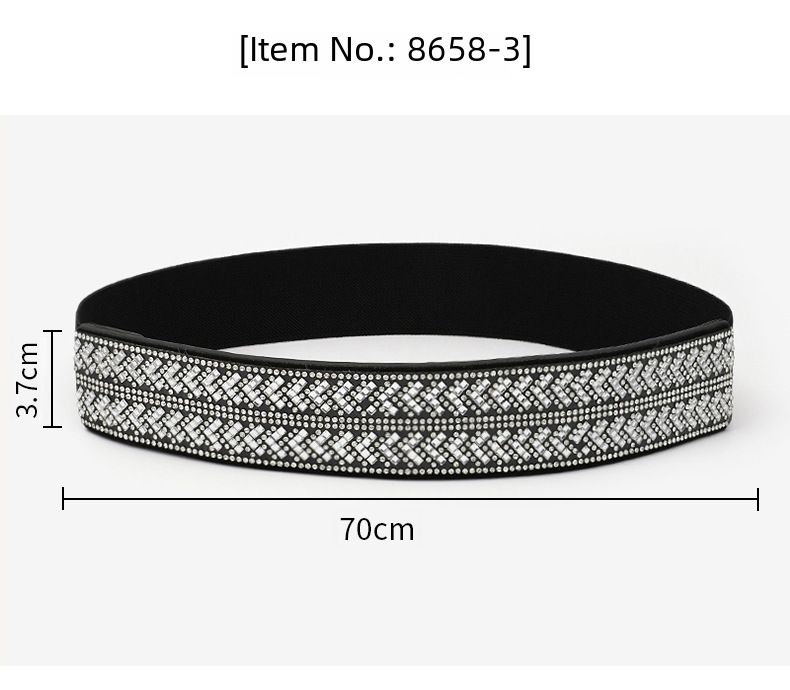 Cintura elastica con strass intarsiati e diamanti a tutto tondo, alla moda, da donna, con coprivita in cristallo, con diamanti scintillanti_voghion.com