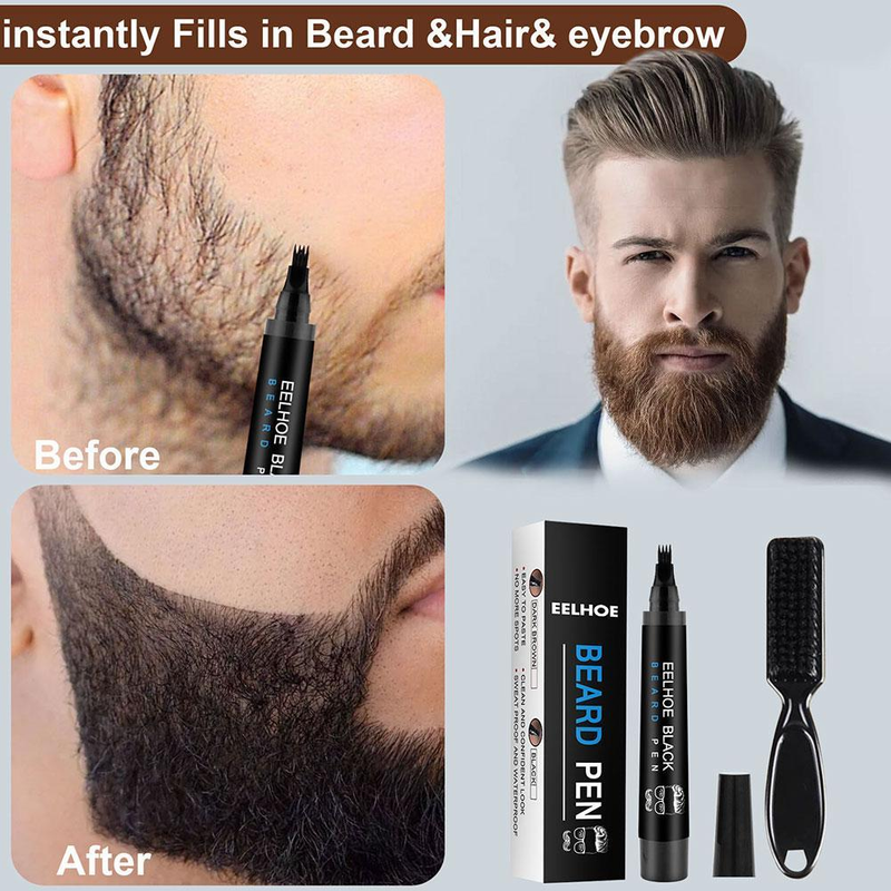 Kit penna per riempimento barba da uomo Riparazione baffi viso Forma baffi Strumento di riparazione per salone di styling Riempitore per matita per orso per uomo_voghion.com
