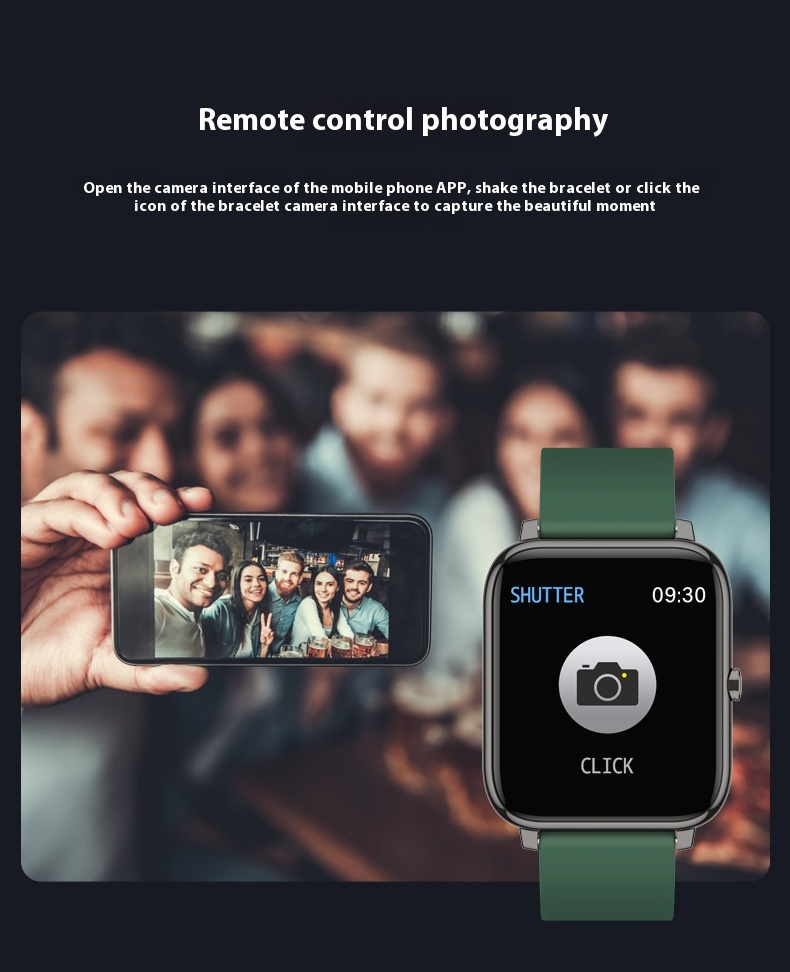 Orologio sportivo intelligente - Dotato di monitoraggio della frequenza cardiaca, impermeabile IP67, durata della batteria di 30 giorni (borsa da braccio gratuita)_voghion.com