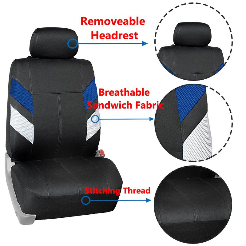 Neu Spleißen farbe blau weiß sandwich Schwarz PVC auto sitz abdeckung explosion_voghion.com