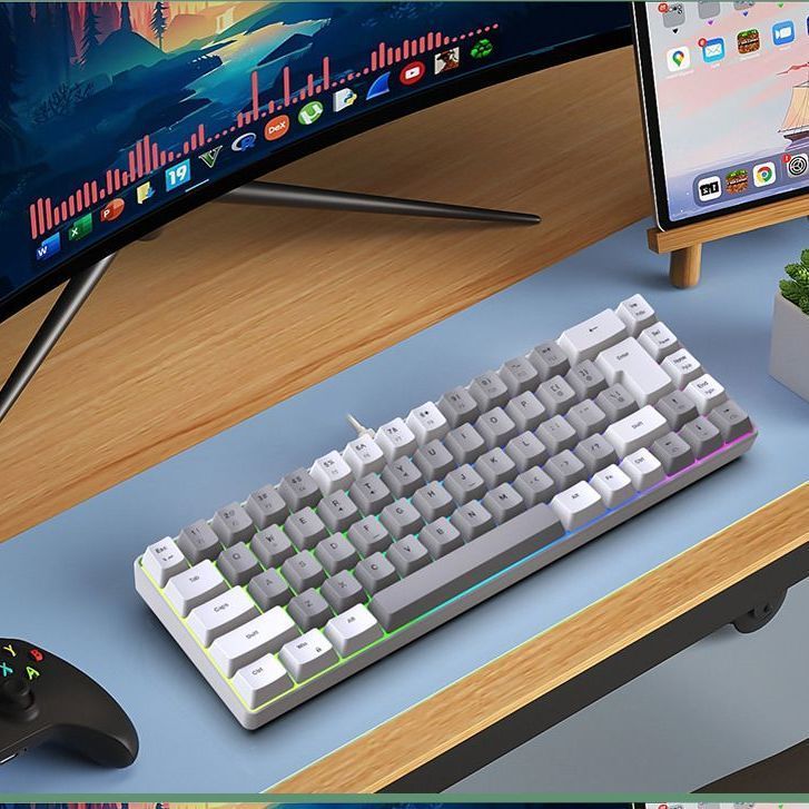 87-key Wired Gaming Keyboard Cool Mechanical Feel, RGB Colorful Lighting, Compatible With Computers, Laptops, And USB_voghion.com