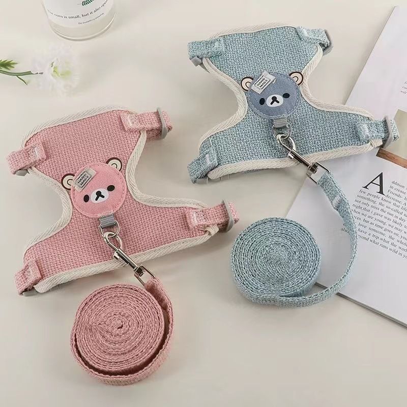 Coleira estilo colete Teddy Bichon Peitoral para cães pequenos Gatos Andando Coelho Corda Corrente Suprimentos para animais de estimação_voghion.com