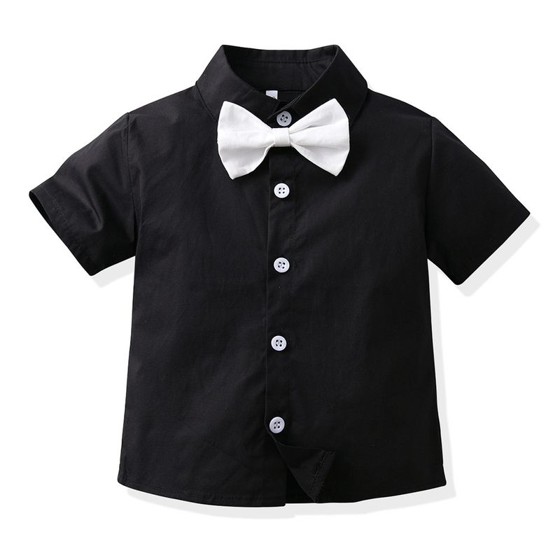 Kinderkleidung Jungenanzug Sommer Kurzarmhemd Overalls hübsche Kinderleistungskleidung Klavier Host Laufstegleistungskleidung_voghion.com