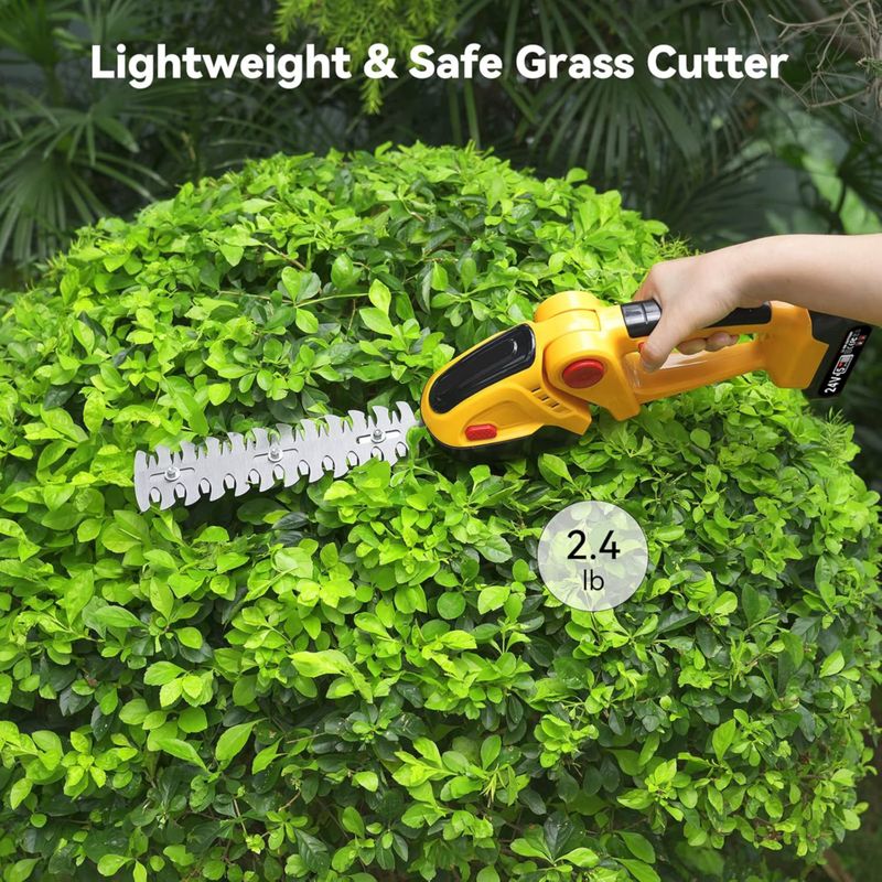 Household Lithium Battery Handheld Mini Electric Hedge Lawn Mower Fence Trimmer Pruning Shears Tool_voghion.com