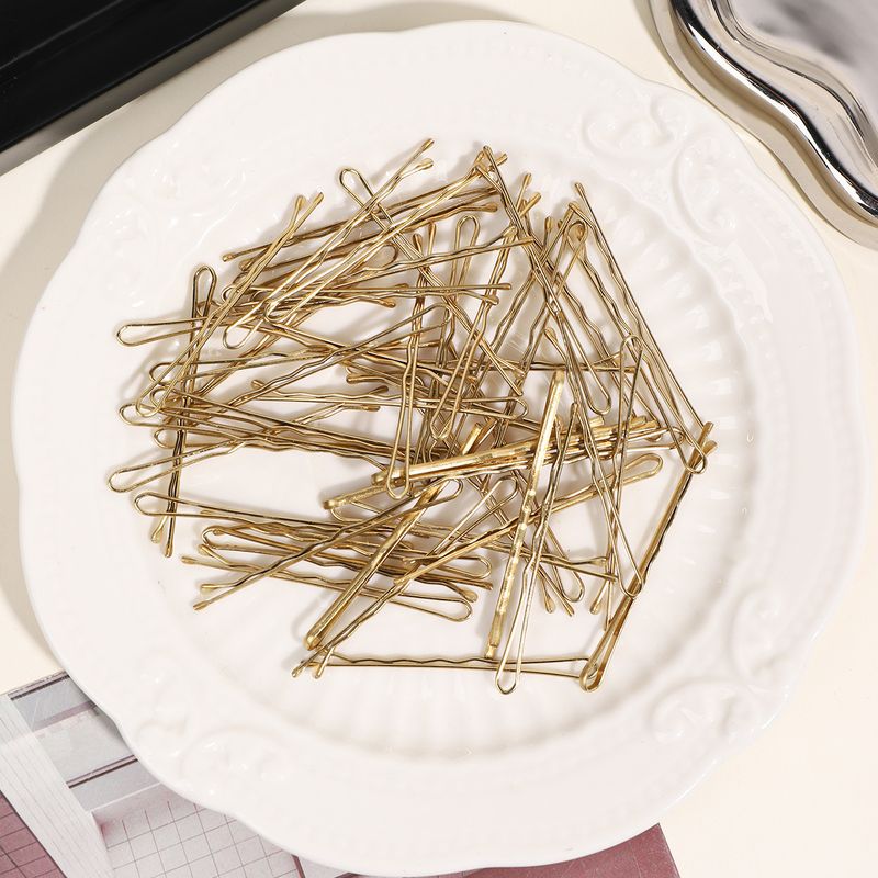 Fermagli per capelli in metallo smaltato a forma di U, senza traccia, con testa rotonda, ondulati e piatti, con una sola linea - Fermagli per sezionare lo stile minimalista coreano_voghion.com