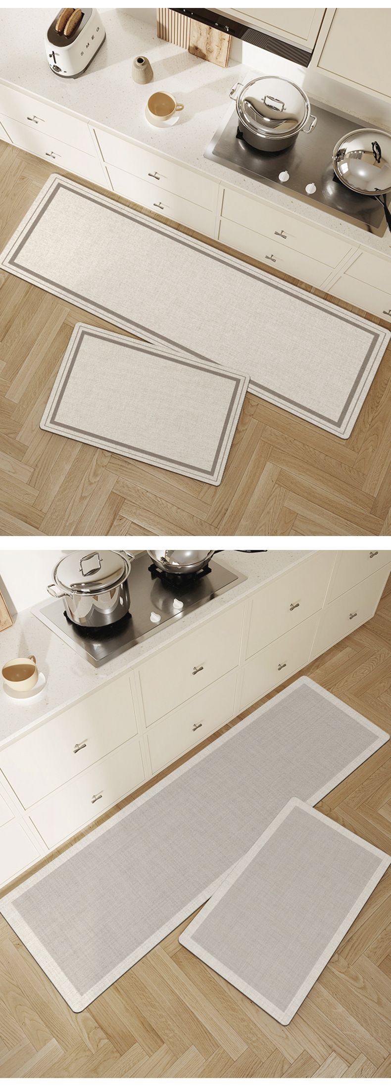 Tappetino da pavimento: tappeto assorbente e antiscivolo per cucina e ingresso con moderno design a righe (diverse misure e colori, lavabile in acqua)_voghion.com
