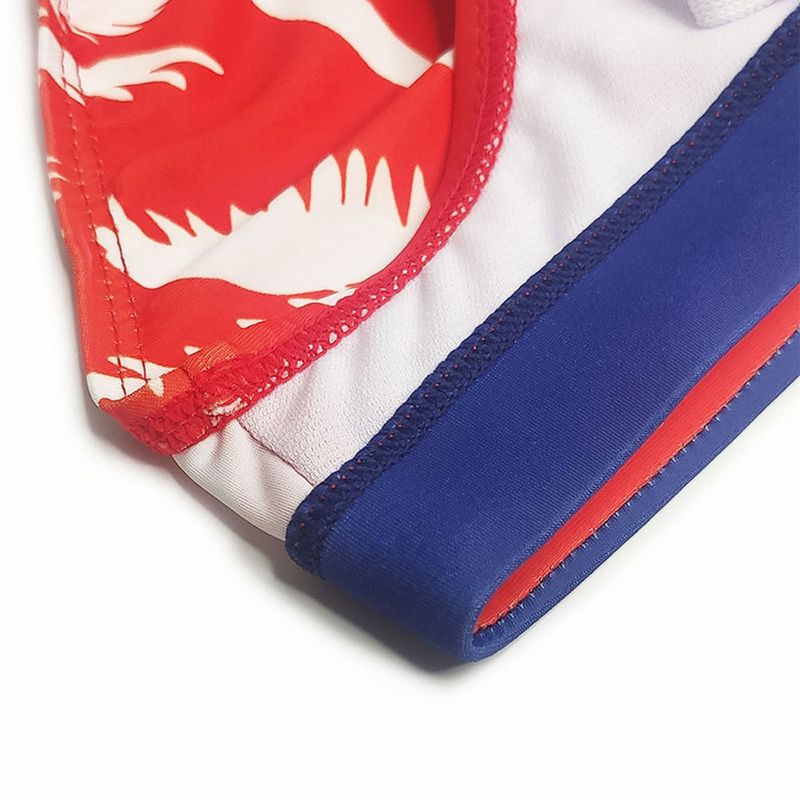 UXH Men's Swim Trunks With Cup Fashion Coconut Tree Print Beach Vacation Style Sexy Triangle_voghion.com