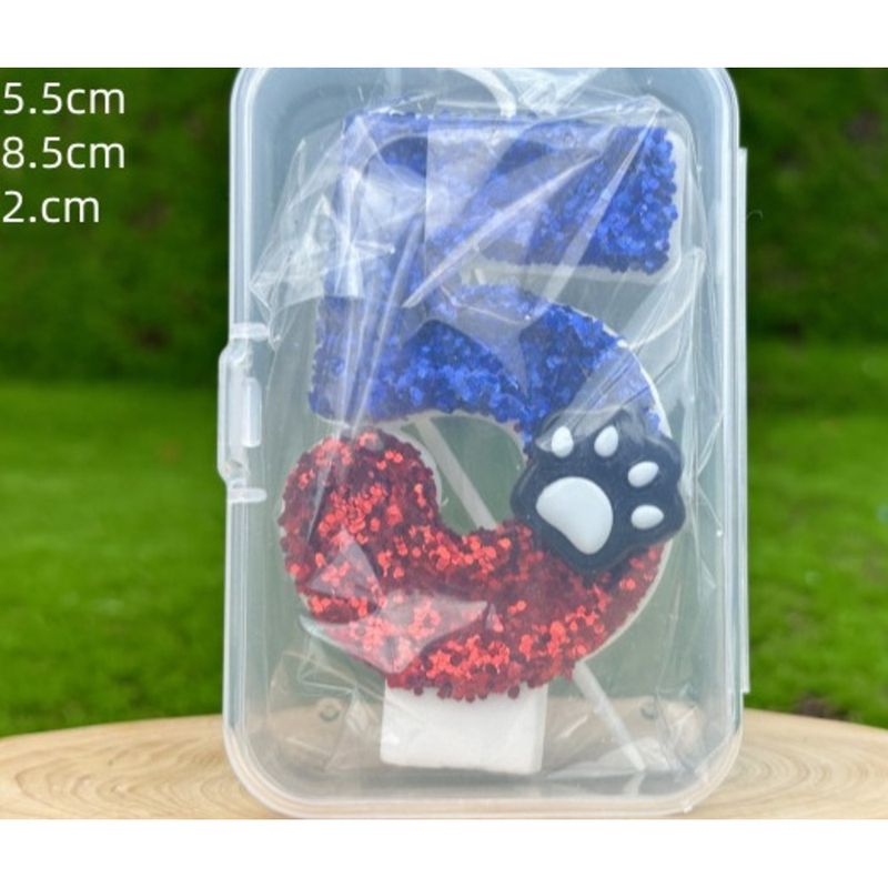 Cat Dog Bear Paw Digital Cake First Birthday Candle_voghion.com