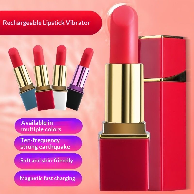 luckyqqyp Female Mini Magnetic Charging Lipstick Electric Vibrator Masturbator Adult Products_voghion.com