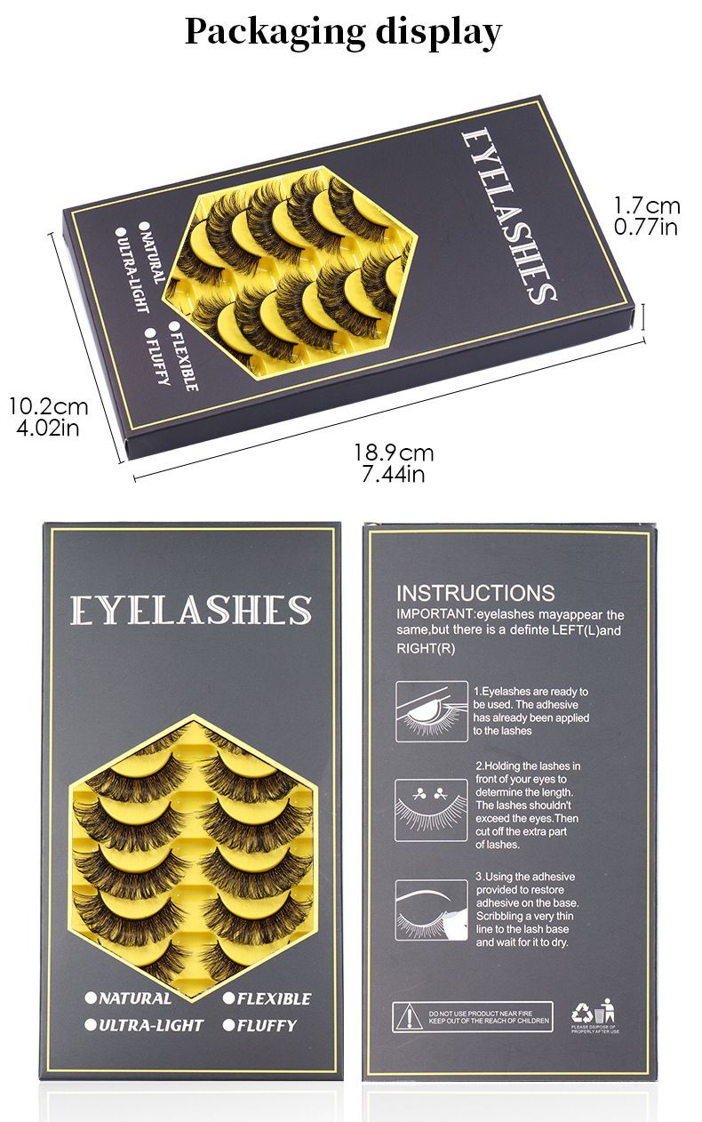 New 10 Pairs Of Boxed False Eyelashes Natural Soft Thick Eyelashes Artificial Chemical Fiber Eyelashes_voghion.com