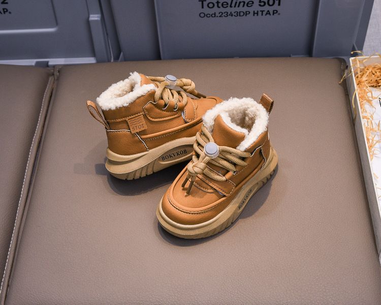 2024 Winter Neue Kinder 21-30 Größe Jungen und Mädchen Plüsch Kurze Stiefel Warme Baumwolle Schuhe Trendy_voghion.com