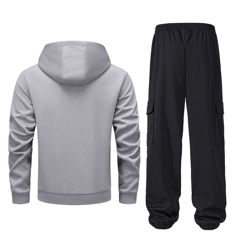 Conjunto deportivo informal de 2 piezas para hombre: chaqueta con capucha y cremallera y pantalón deportivo (tallas S-3XL, varios colores)_voghion.com
