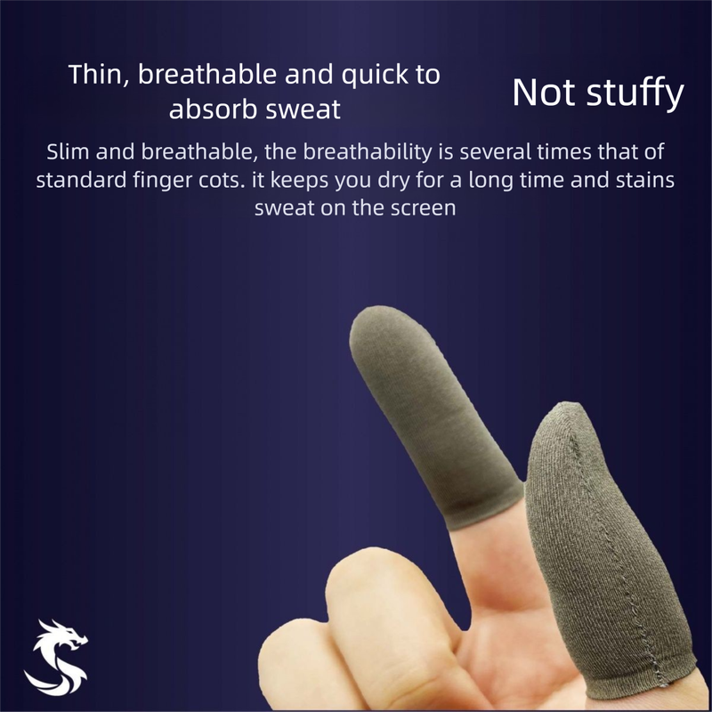 Hailong New Gaming Finger Sleeves E-Sports Special Ice Silk Silver Fiber Anti-Sweat Anti-Slip Sensitive Continuous Touch_voghion.com