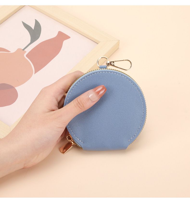Nuova borsa portaoggetti portatile con cerniera per donne, piccola e fresca, giapponese e coreana, mini borsa rotonda per auricolari, portachiavi_voghion.com