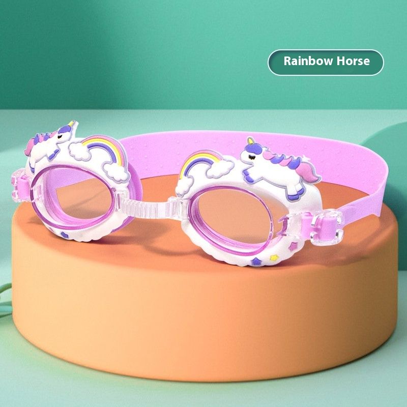 Kinderjongens Meisjes Universele HD Waterdichte Leuke Cartoon Verstelbare Zachte Zwembril_voghion.com