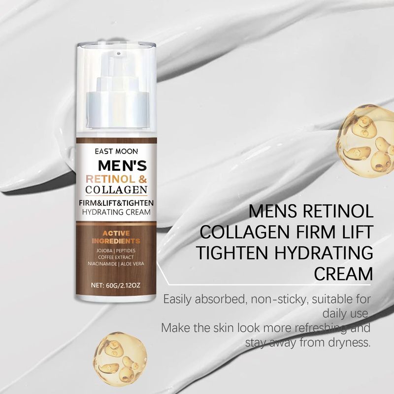 EAST MOON Men's Retinol Collagen Moisturizing Cream Fades Fine Lines, Brightens, Tightens, Moisturizes And Softens_voghion.com