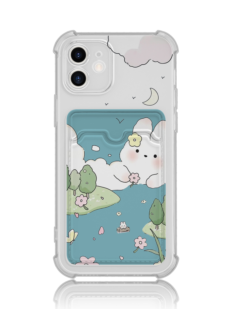 Geeignet für iPhone 15 Promax Transparent Apple 14 Kaninchen Insertion 13 Anti-Drop-Kartentasche Handyhülle_voghion.com