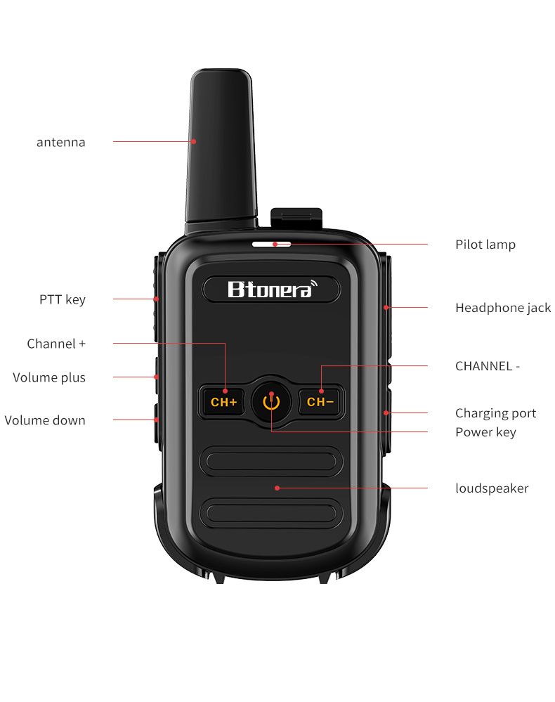 Walkie-talkie Mi Btonera BT-310, radio portátil bidireccional PMR FRS, comunicador de largo alcance para niños, ideal para hoteles._voghion.com