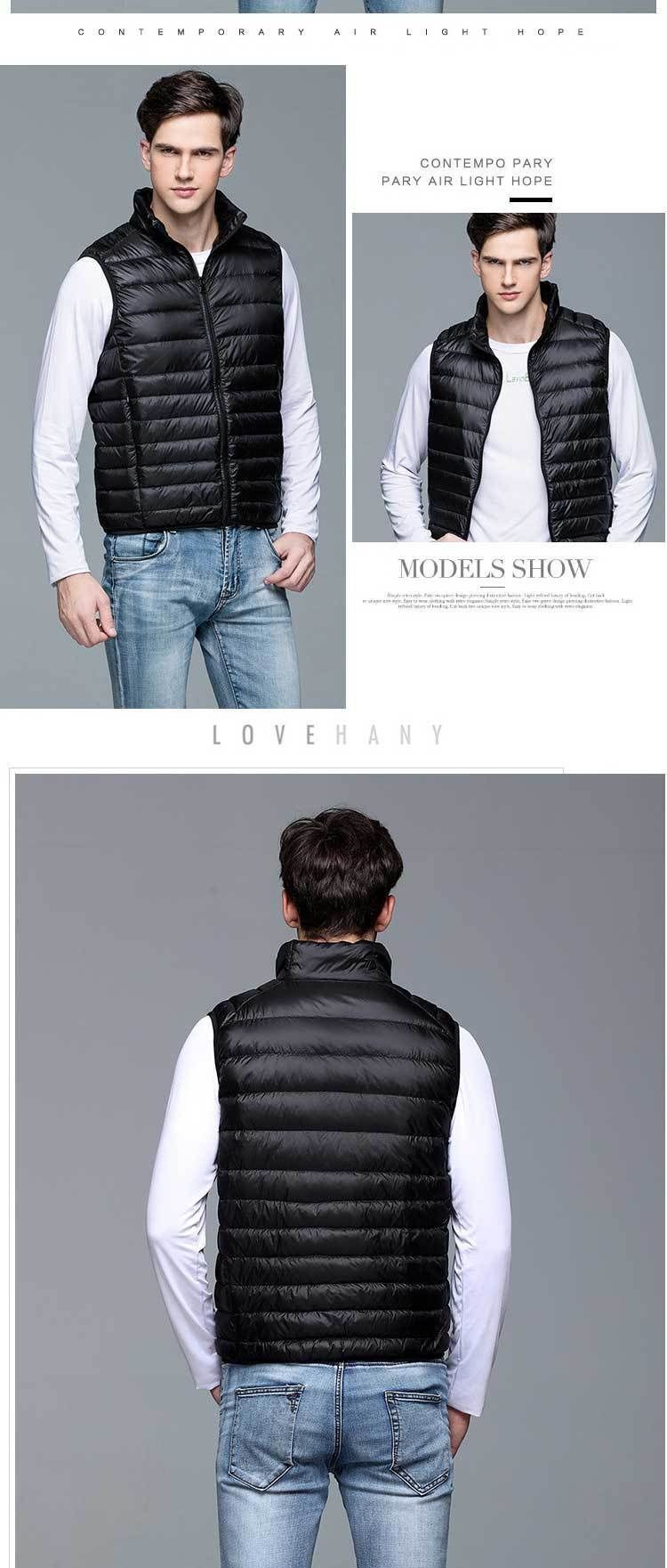 Autumn And Winter Down Jacket Men's Vest Lightweight Oversized Casual Cold Proof Warm Shoulder Jacket_voghion.com