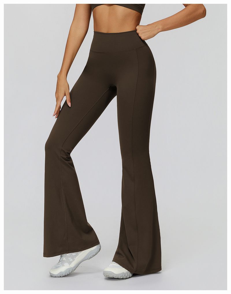 Zechuang Yoga High Waist Gathered Slimming Long Running Sports Flared Pants 9308_voghion.com