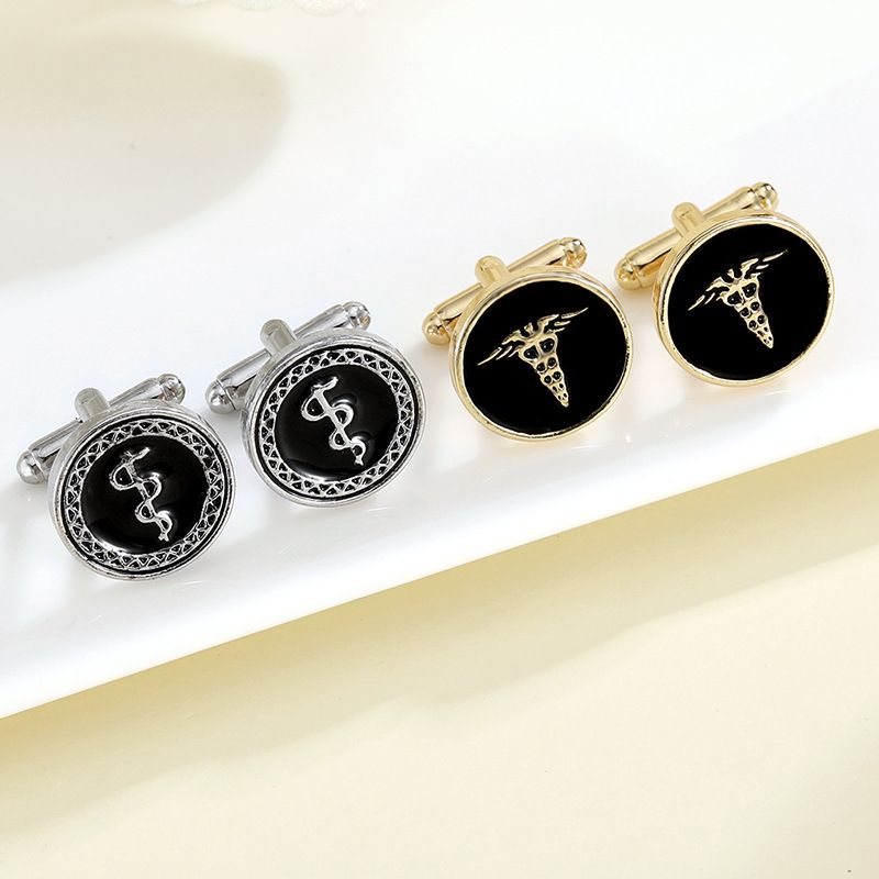 Neue zweifarbige runde Manschettenknöpfe für Männer Französische Business-Hemdmanschettenknöpfe_voghion.com